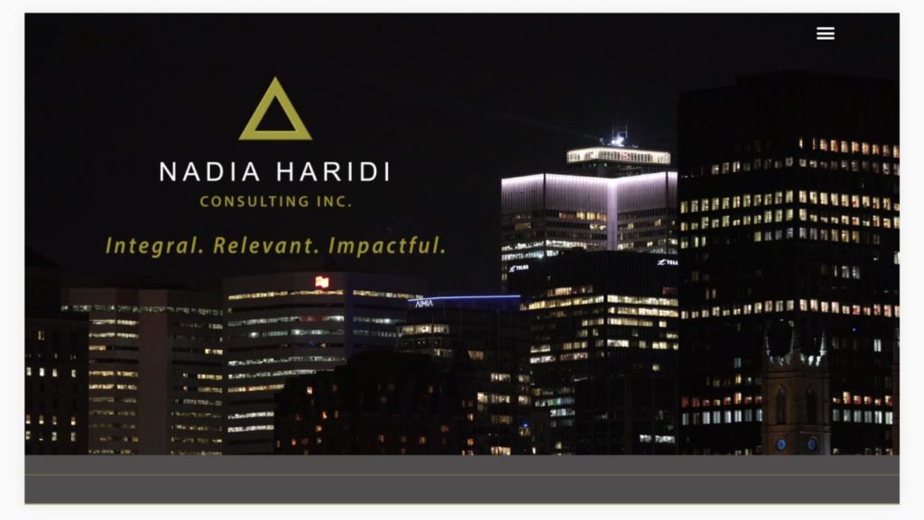 nadiaharidi.com website Homepage by Donald Royer Design
