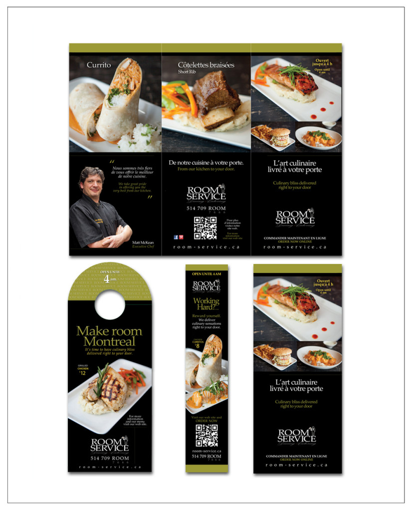 Room service brochure by Donald Royer Design